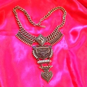 Sugarfix silvertone rhinestone statement necklace